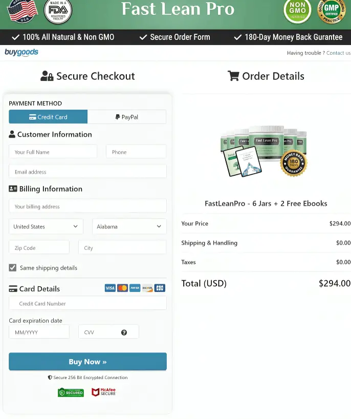 fastleanpro buy page